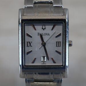 Bulova Tank Style Watch – Pre-Owned, New Battery, Square, Silver